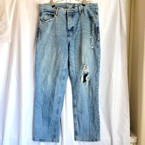 Slouchy distressed boyfriend jeans plus size